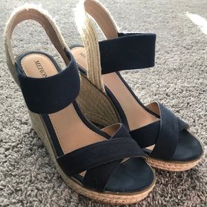 Navy Blue Wedges EUC